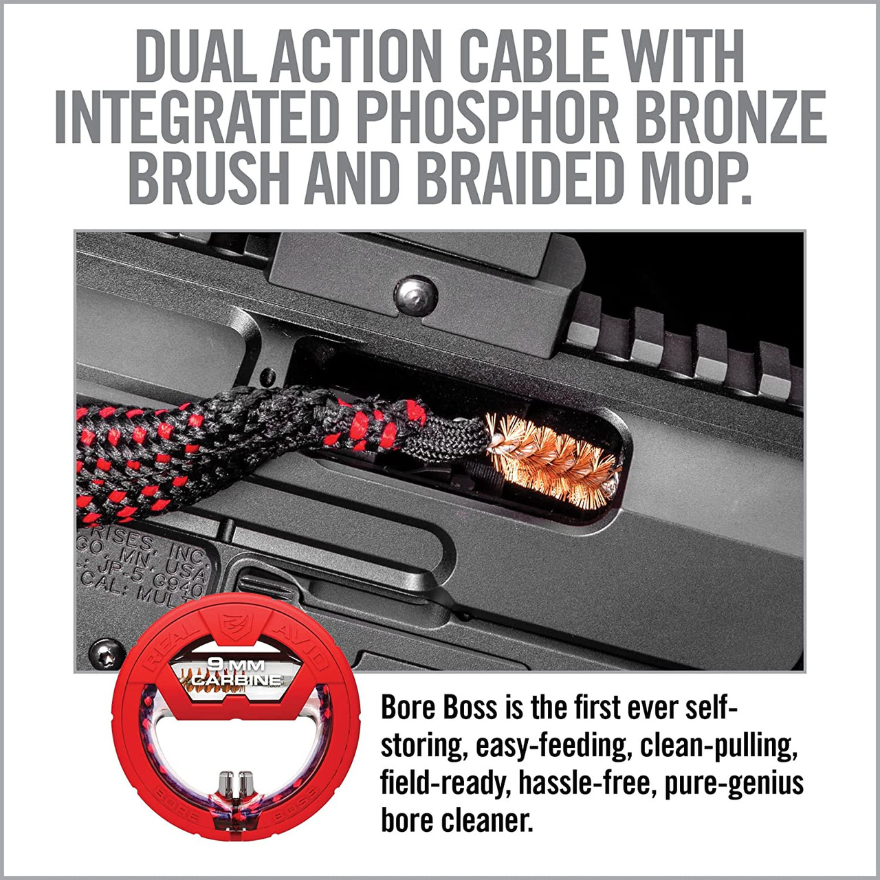 Real Avid Bore Boss Bore Cleaner for 9mm Rifles