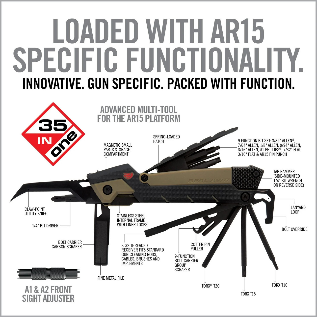 Real Avid Gun Tool Pro 35 in 1 Rifle Multi Tool