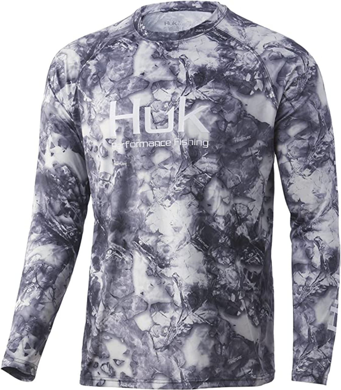 Huk Fishing Vented Pursuit LS Tee Shirt Mossy Oak Fracture Leeward Medium