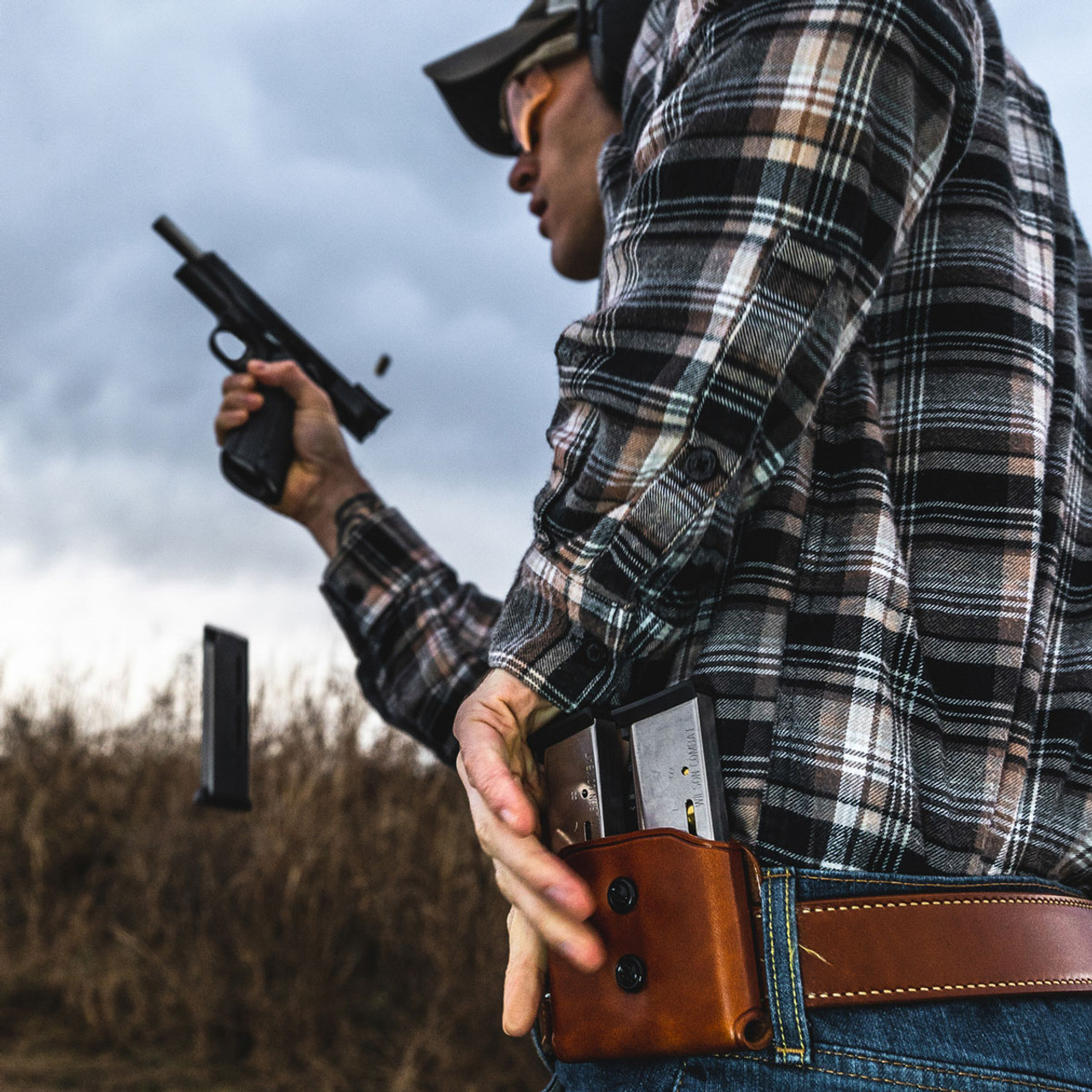 Galco DMP Double Mag Paddle Carrier 10mm, .45 Single Stack Ambi Tan - DMP26 Galco DMP Double Mag Paddle Carrier 10mm, .45 Single Stack Ambi Tan - DMP26