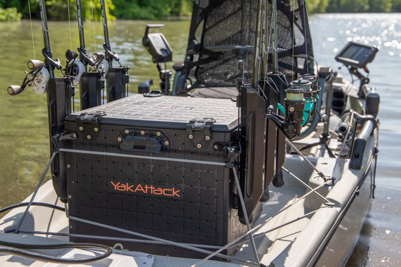 YakAttack BlackPro Kayak Crate 16"x16" Black Lid & 6 Hooks - BLP-PRO-16X16