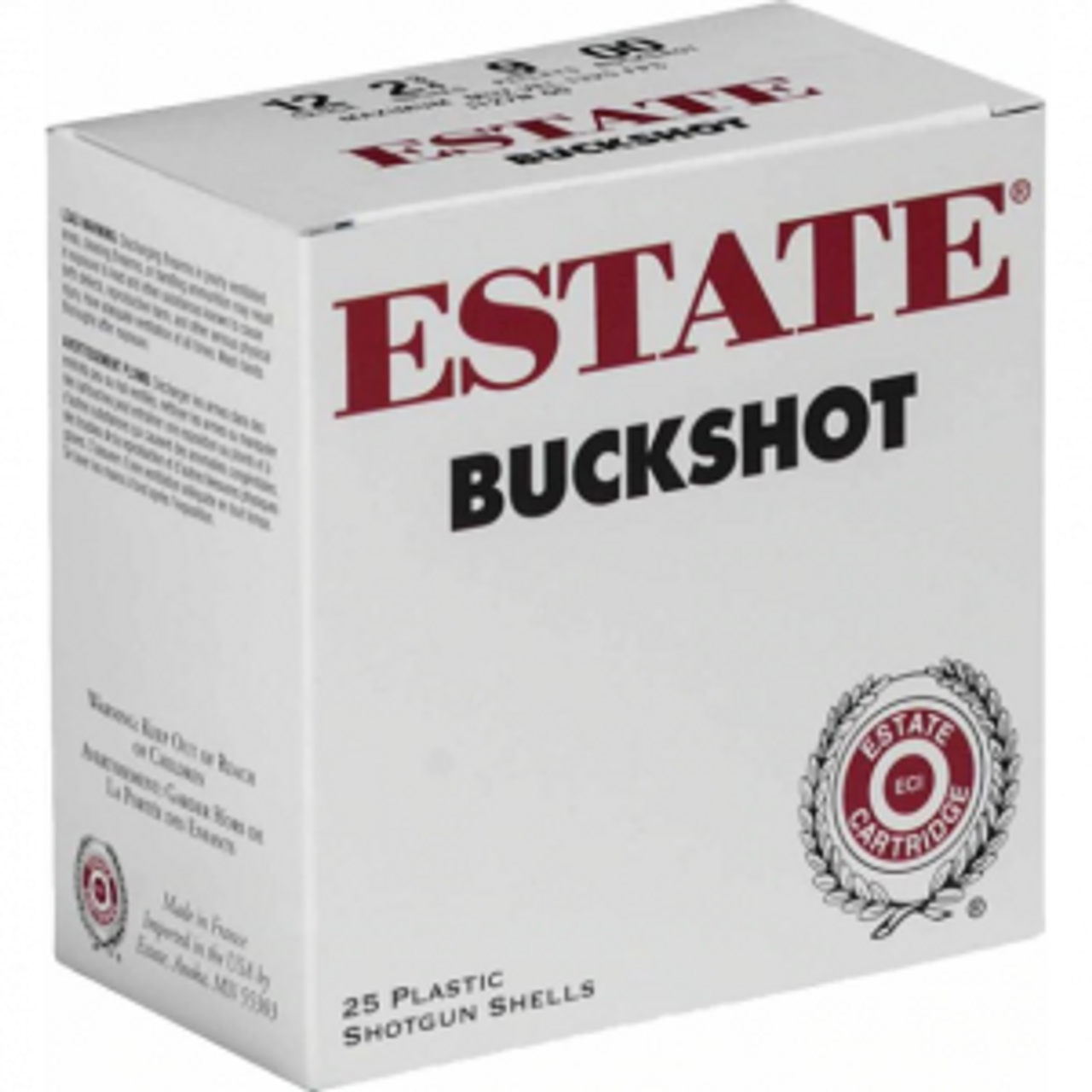 Estate HV12BK25 Hunting Loads Buckshot 12 Gauge 2.75" 9 Pellets 00 Buck 250 Rounds
