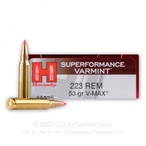 Hornady 223 Rem 53 Gr VMAX Superformace 8025 NIB 223 Remington 200 Rounds