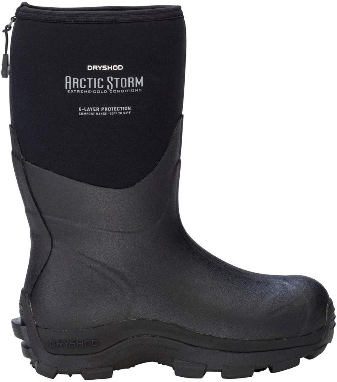 Dryshod Mens Arctic Storm Mid Pull On Boots Mid Calf Black/Grey Size 12