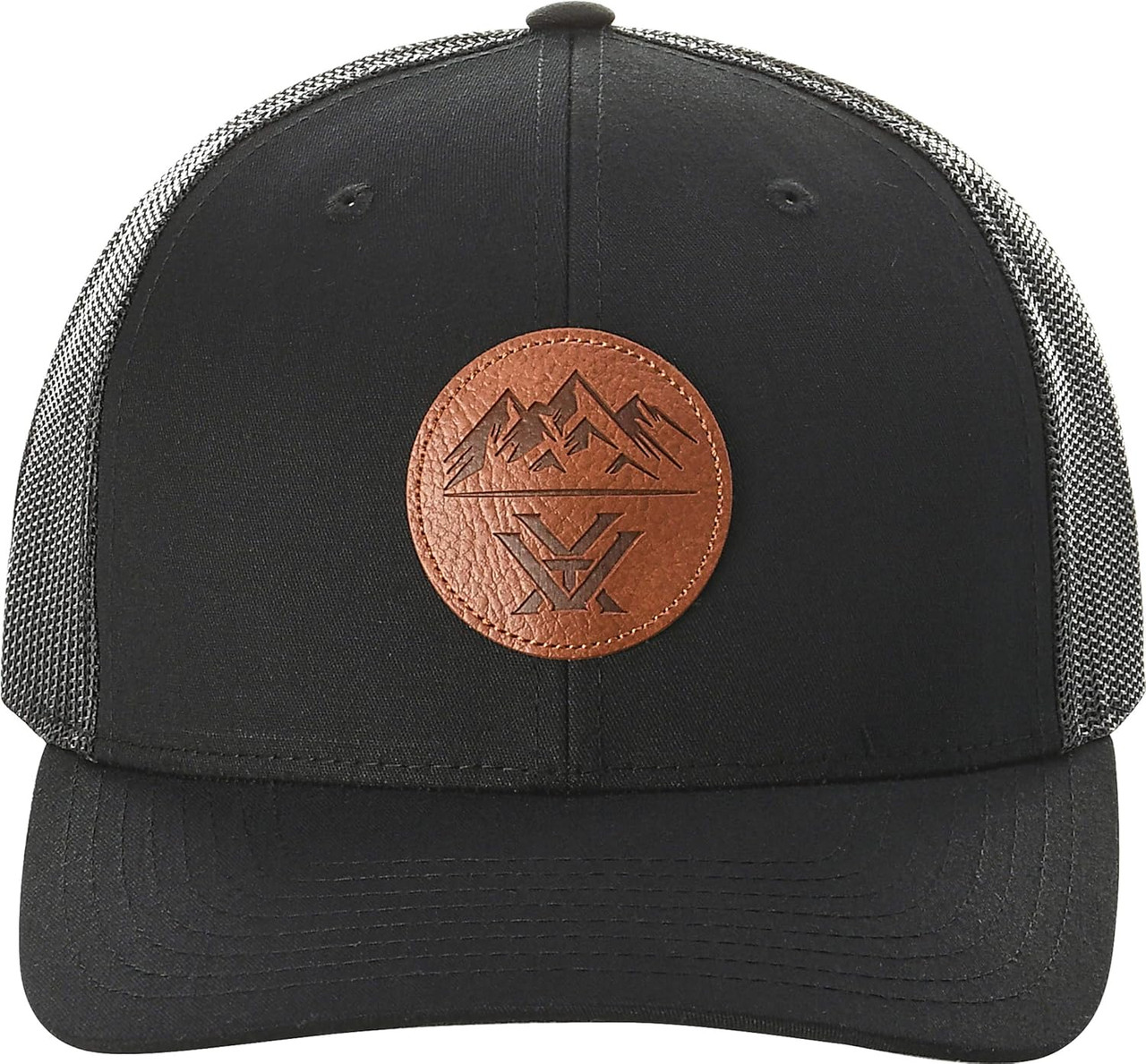 Vortex Optic Three Peaks Patch Snap Back Cap Black Leather Patch 121-01-BLK