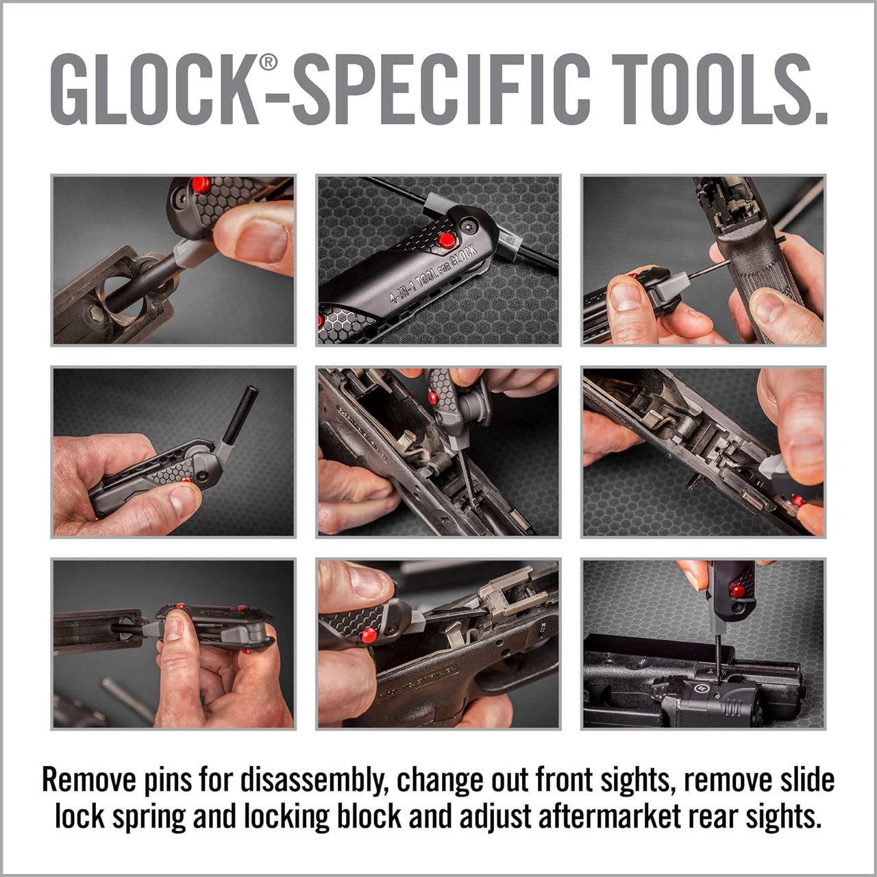 Real Avid 4-in-1 Tool For Glock Push Button Armorer Multi-Tool - AVGLOCK41 Real Avid 4-in-1 Tool For Glock Push Button Armorer Multi-Tool - AVGLOCK41