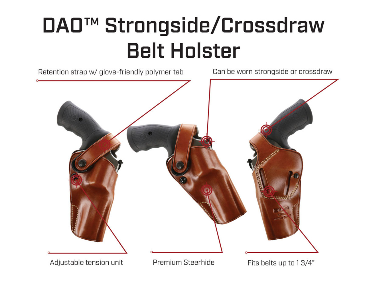 Galco DAO Strongside/Crossdraw Holster S&W N FR 44 Model 29/629 6" Tan RH