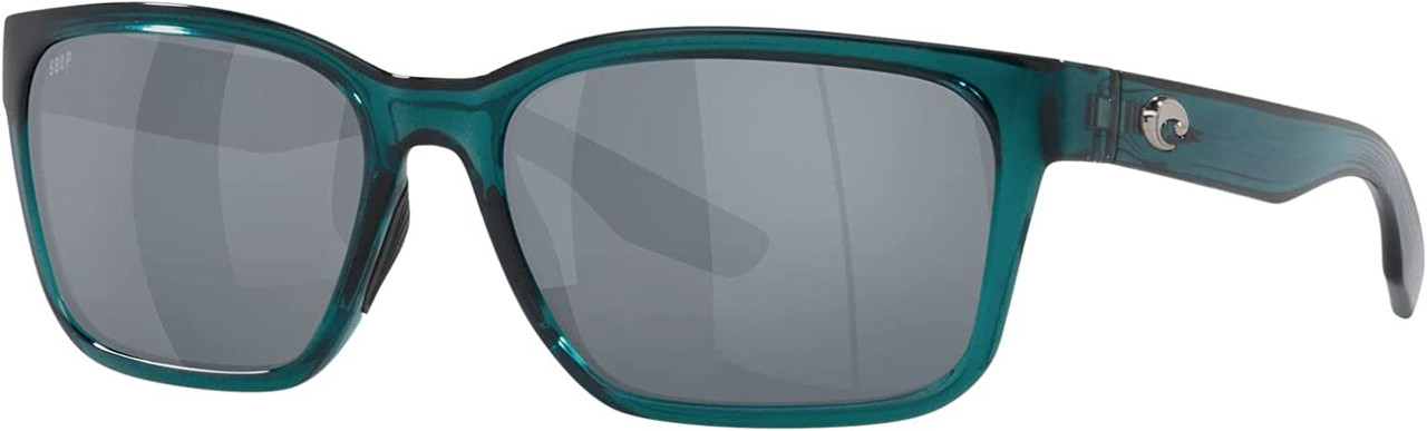 Costa Palmas Rectangular Sunglass Teal/Grey Silver Mirrored Polarized-580P