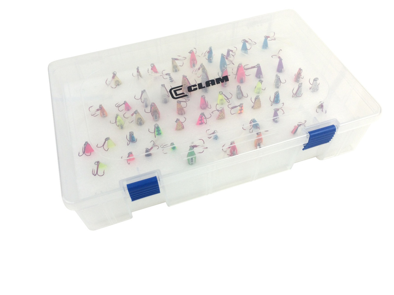 Clam Fishing Large Deluxe 85 Slot Spoon Box Clear Plastic - 110160