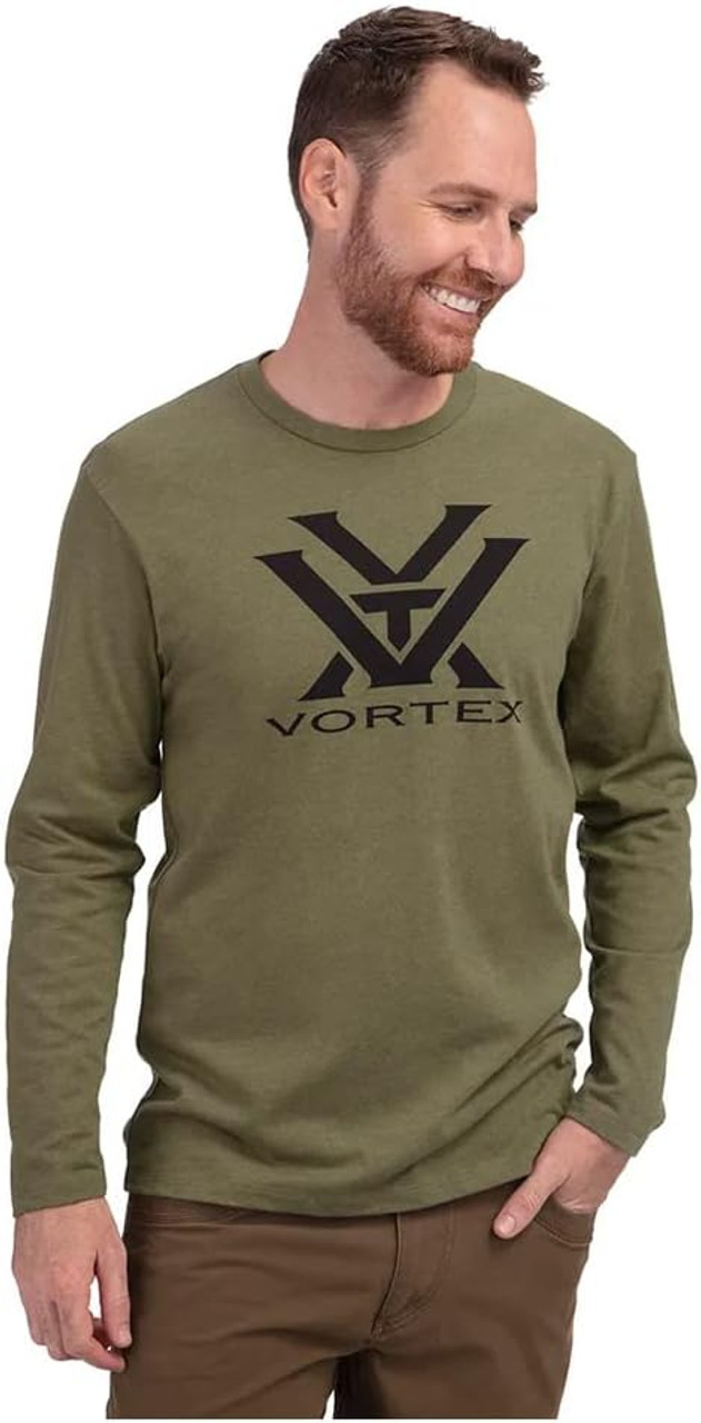 Vortex Optics Core Logo Long Sleeve Shirts Military Heather Large Vortex Optics Core Logo Long Sleeve Shirts Military Heather Large