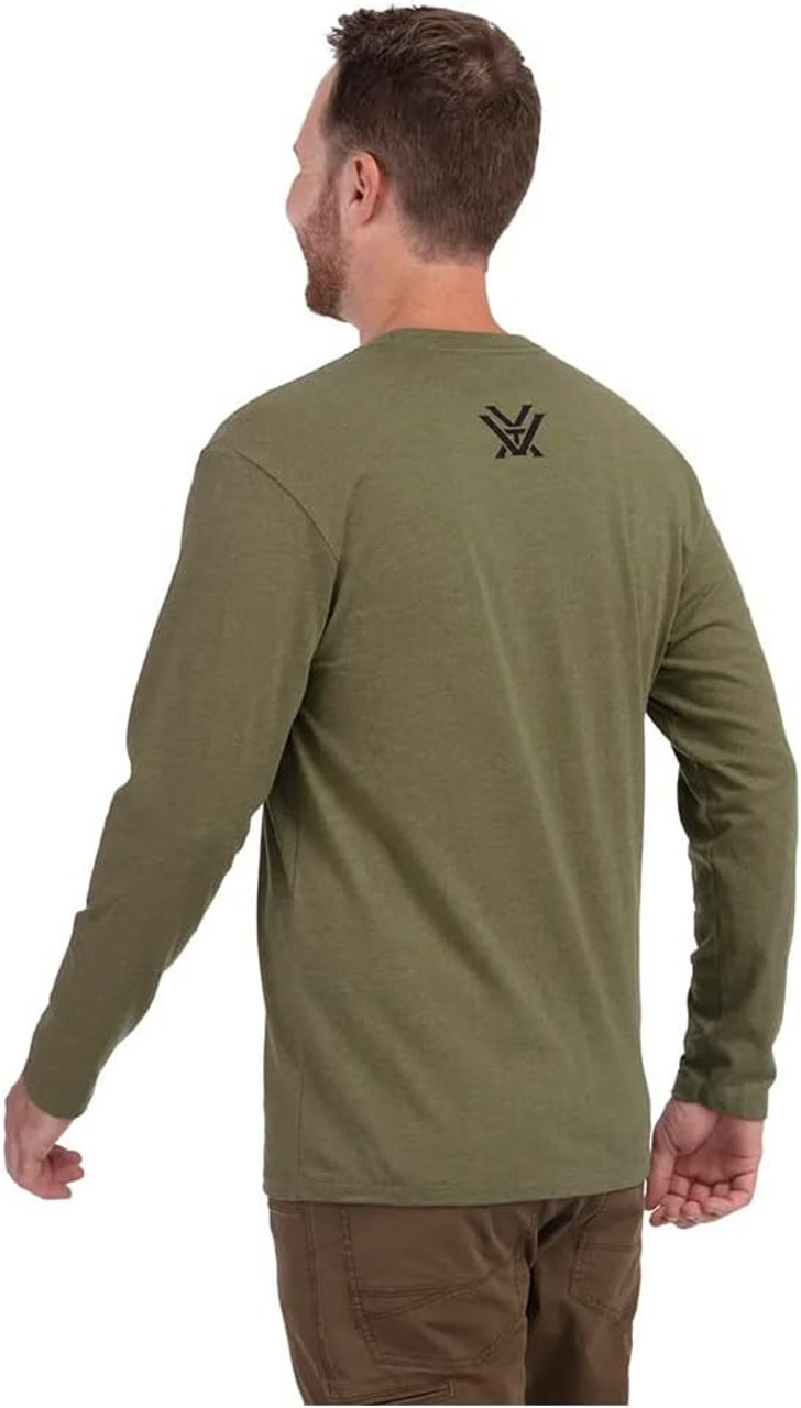 Vortex Optics Core Logo Long Sleeve Shirts Military Heather Large Vortex Optics Core Logo Long Sleeve Shirts Military Heather Large