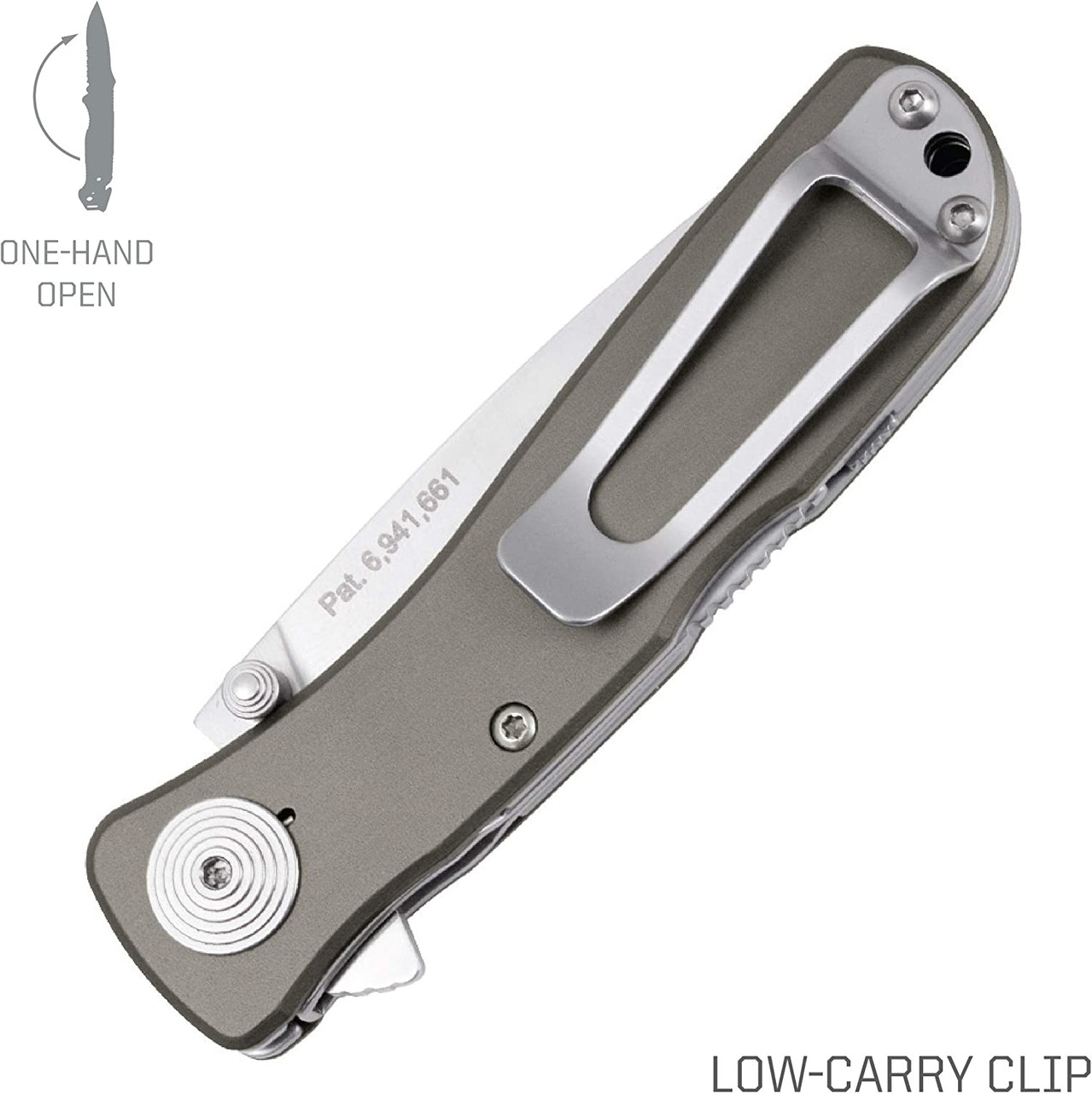 SOG Twitch 2 Pocket Knife 1-Hand Open Stainless Steel/Aluminum 2.7" Blade
