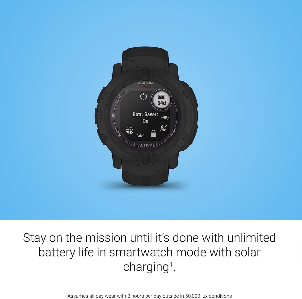 Garmin Instinct 2 Solar Tactical Edition GPS Trackback Routing Watch Black