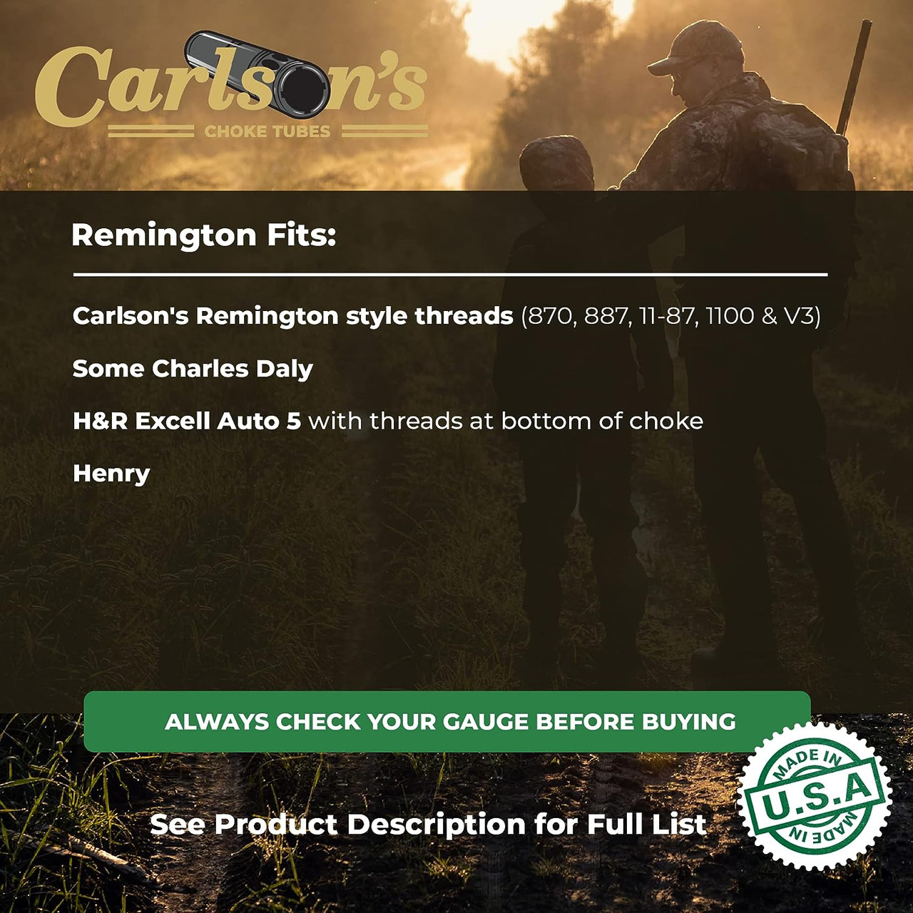 Carlson Cremator Ported Waterfowl Choke Tube Remington 12GA LR - 11537