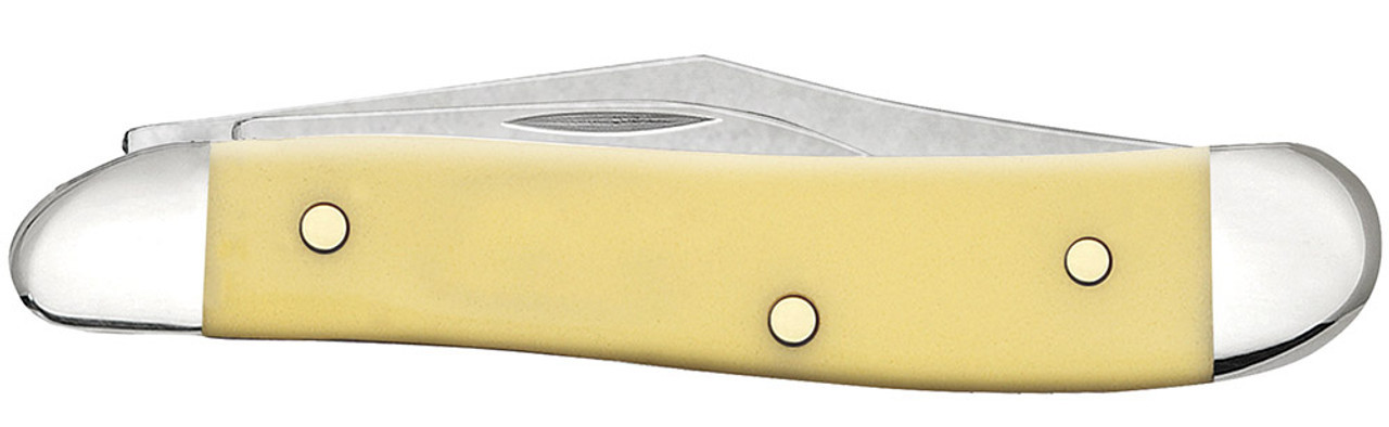 Case XX Clip & Pen Blades Yellow Synthetic CS Peanut Smooth Finish - 00030