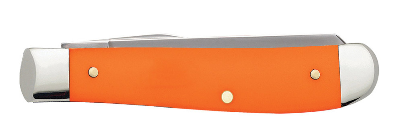 Case XX Mini Trapper Clip, Spey Blade Smooth Orange Synthetic Handle -80505