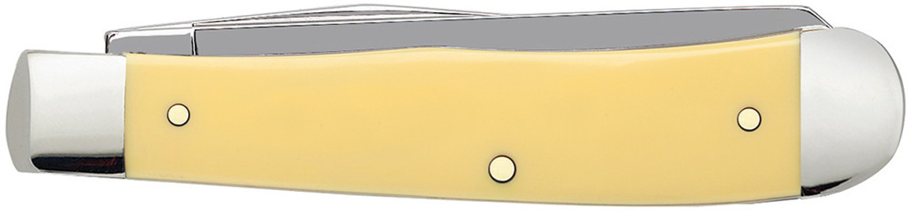 Case XX Trapper Clip, Spey Blade Smooth Yellow Synthetic Handle - 00161