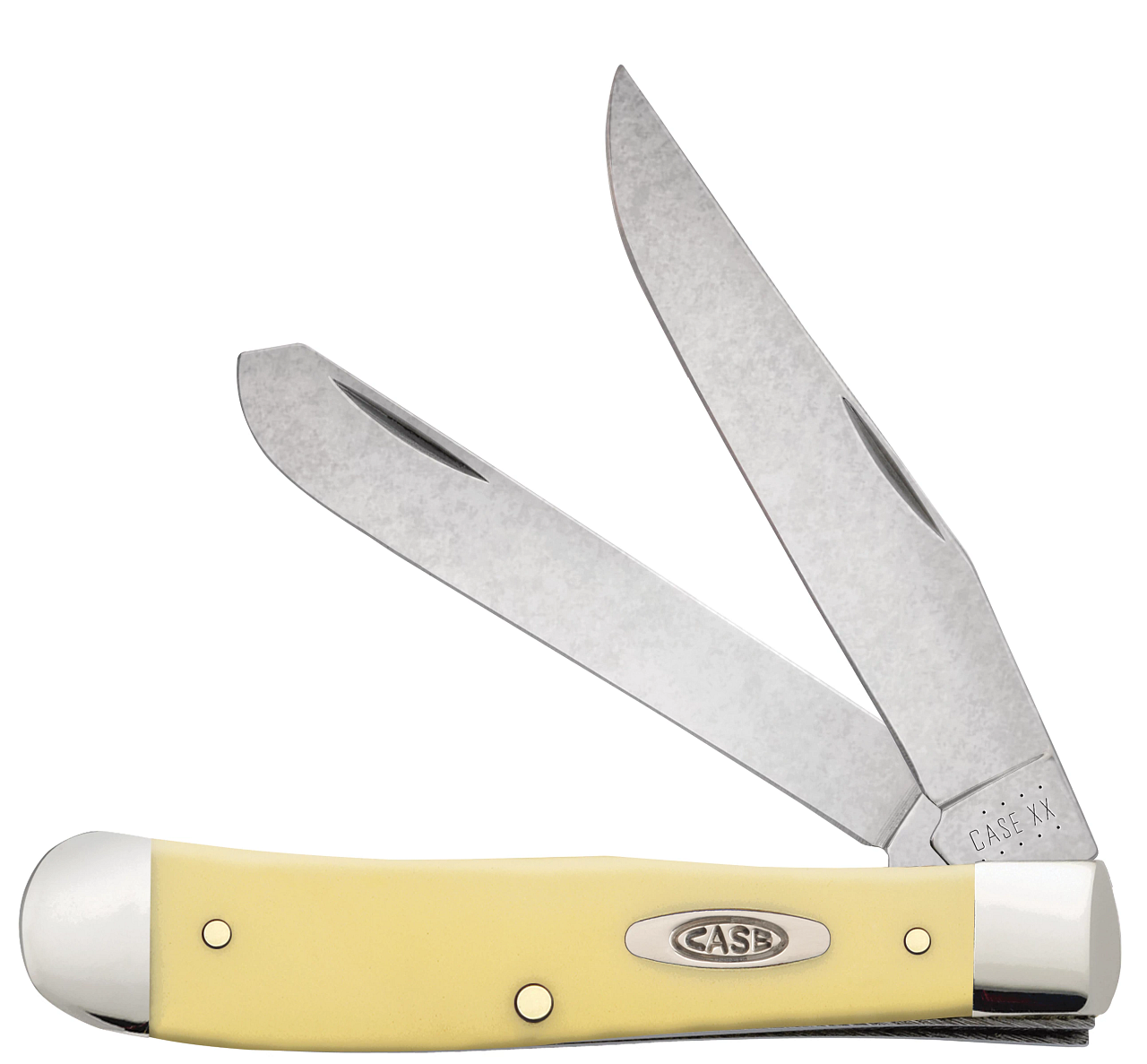 Case XX Trapper Clip, Spey Blade Smooth Yellow Synthetic Handle - 00161