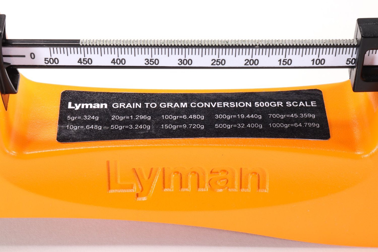 Lyman Brass Smith 500 Reloading Scale Sturdy Aluminum Body & 505 Grain Cap.