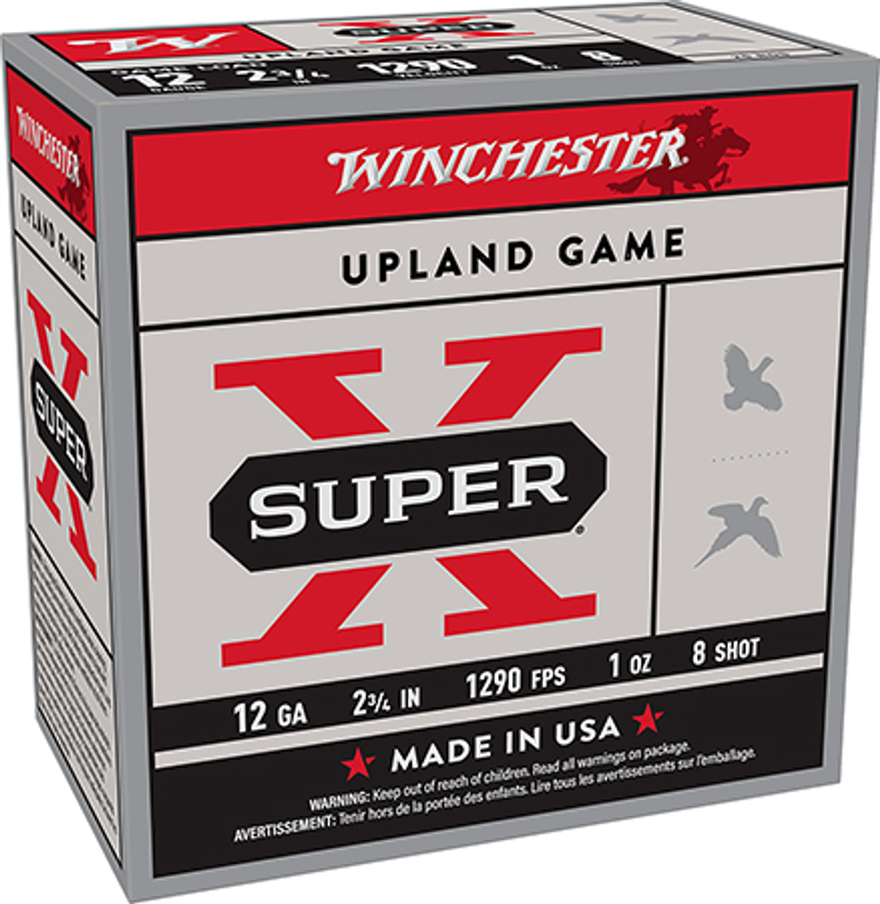 Winchester Ammo XU128 Super-X Game Load 12 Gauge 2.75" 1 oz 8 Shot 125 Rounds