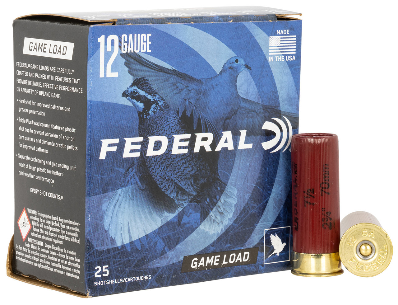Federal H12175 Game-Shok Upland 12 Gauge 2.75" 1 oz 7.5 Shot 125 Rounds