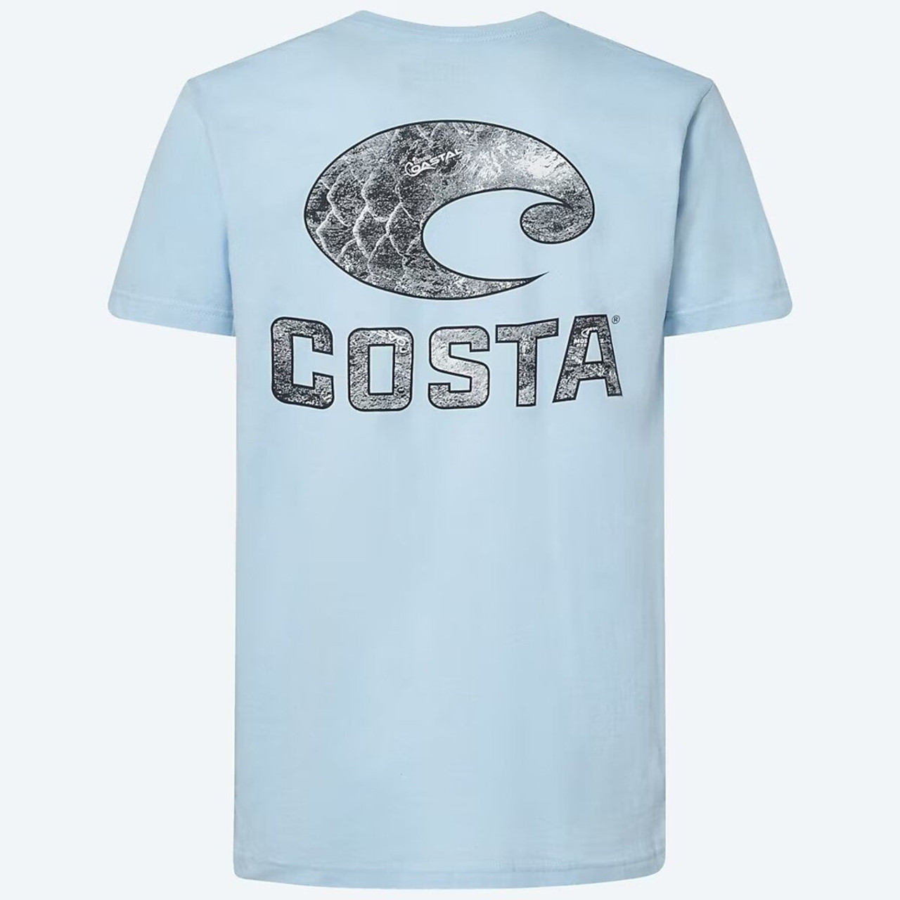 Costa Del Mar Men Mossy Oak Costal Short Sleeve T-Shirt- Light Blue- Medium