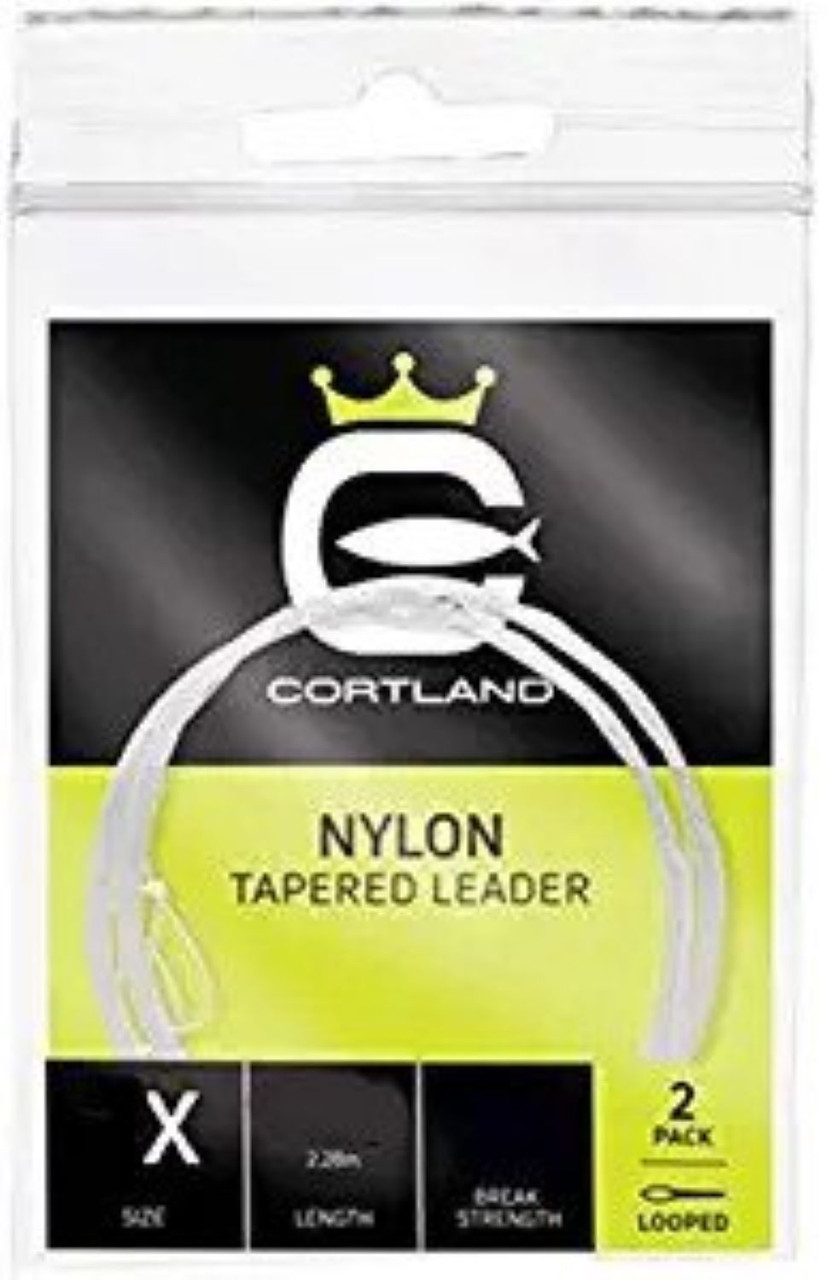 Cortland Clear Nylon Tapered Leader Looped 1X 9Ft. 13Lb. 2Pack - 607934
