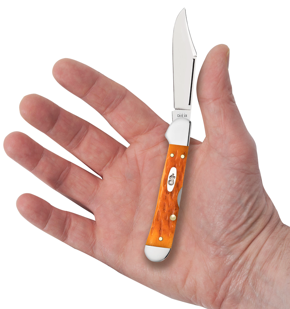 Case XX Mini Copperlock Clip Blade Persimmon Jig Peach Seed Orange Bone