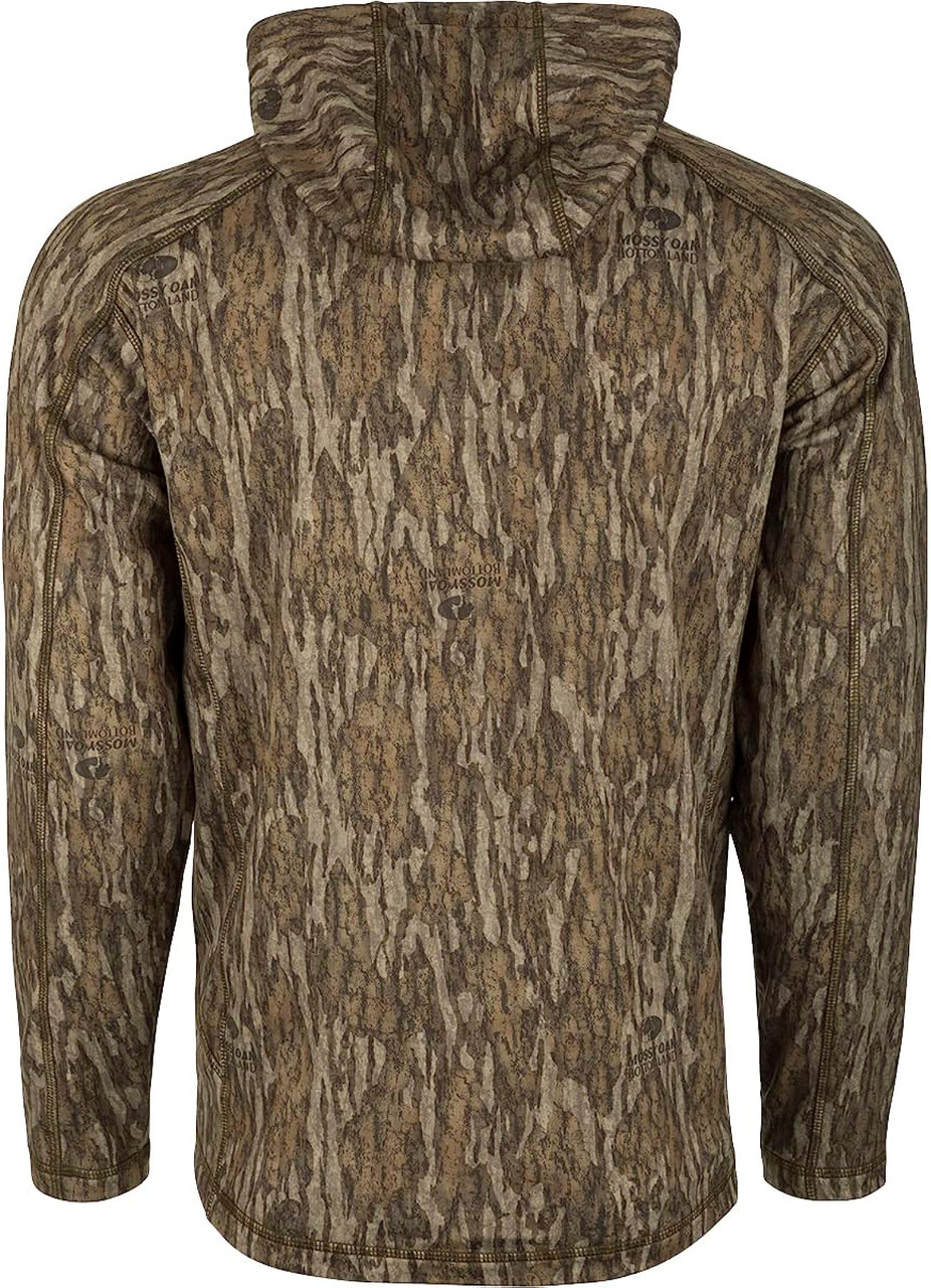 Drake Waterfowl MST Breathlite 1/4 Zip Soft Camo Hoodie Bottomland Large