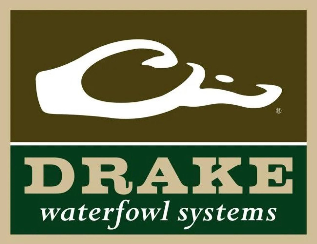 Drake Waterfowl Cotton Twill Lg Logo Cap Brass Buckle Back Strap OSFM BRN
