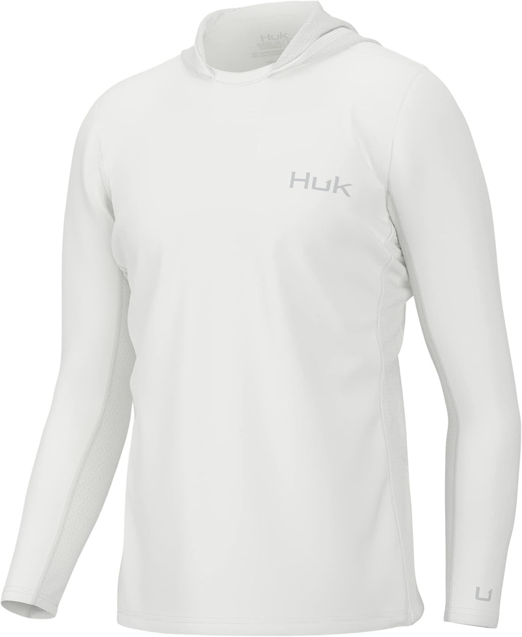 Huk Icon X Hoodie 100% Polyester 50+ UPF Back Ventilation -White - X-Large