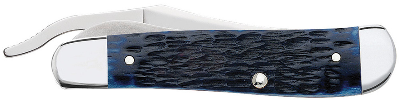 Case XX RussLock Clip Blade Navy Blue Bone Rogers Jig Handle - 07057