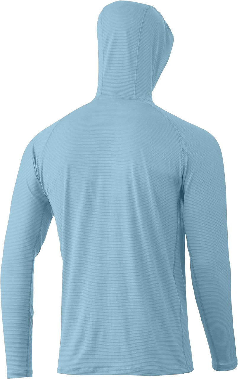 HUK Men A1A Hoodie Quick-Dry Performance Hoodie UPF 30+ Crystal Blue - 2XL