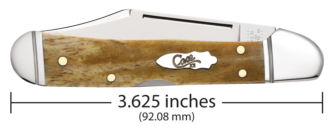Case XX Mini CopperLock Clip Blade Smooth Antique Bone Fluted - 58186-Case