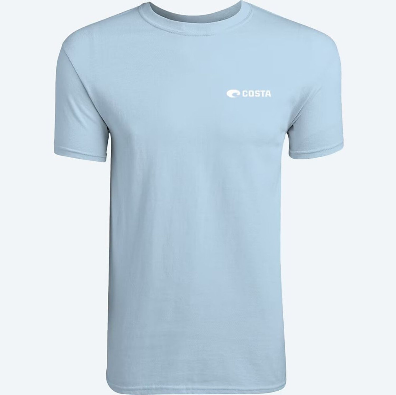 Costa Men Angler's Best Friend 100% Cotton T-Shirt Light Blue - X-Large
