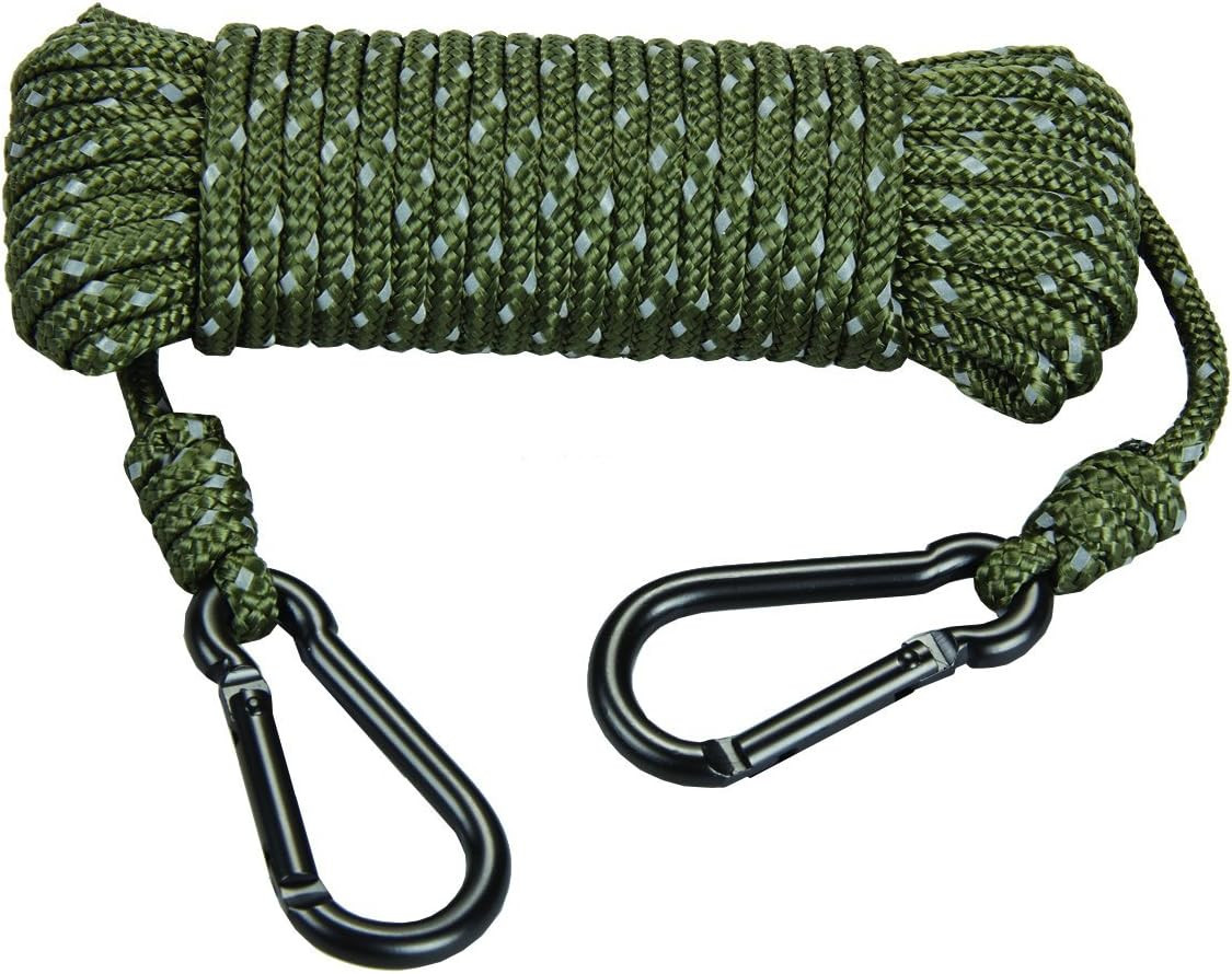 Hunters Specialties Reflective Treestand Rope 30' Long W/ Carabiner Clips