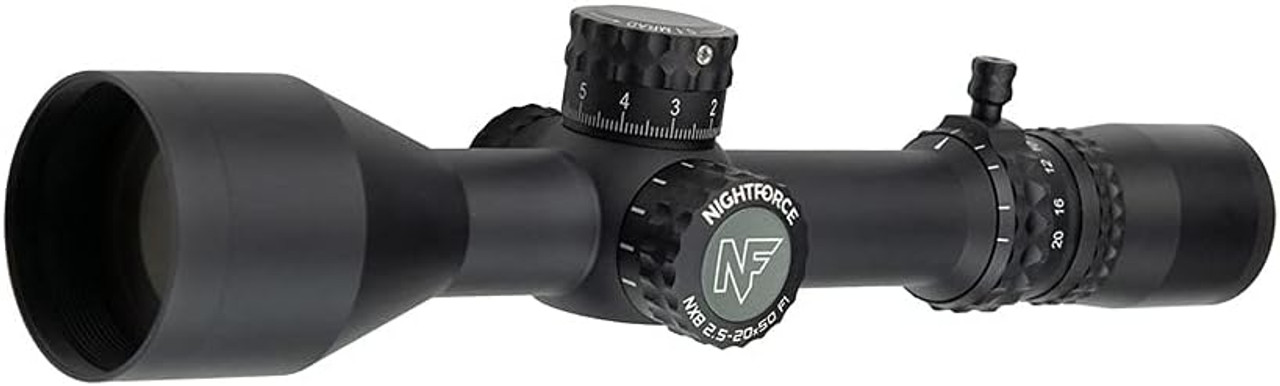 NightForce NX8 2.5-20x50MM F1  .1 Mil/Zerostop/CW/Digillum/Mil-C - Black