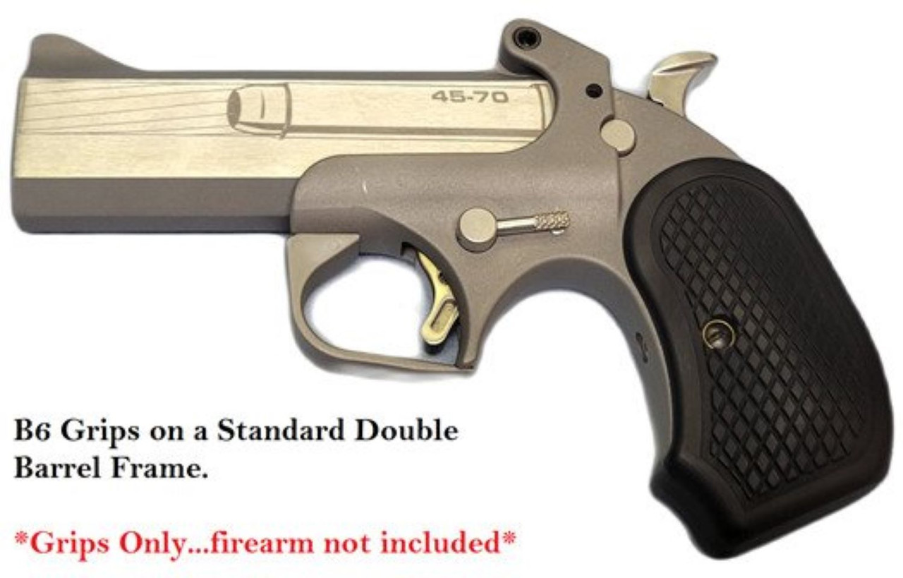 Bond Arms B6 Grips Standard Double Barrel Textured Backstrap Black Rubber