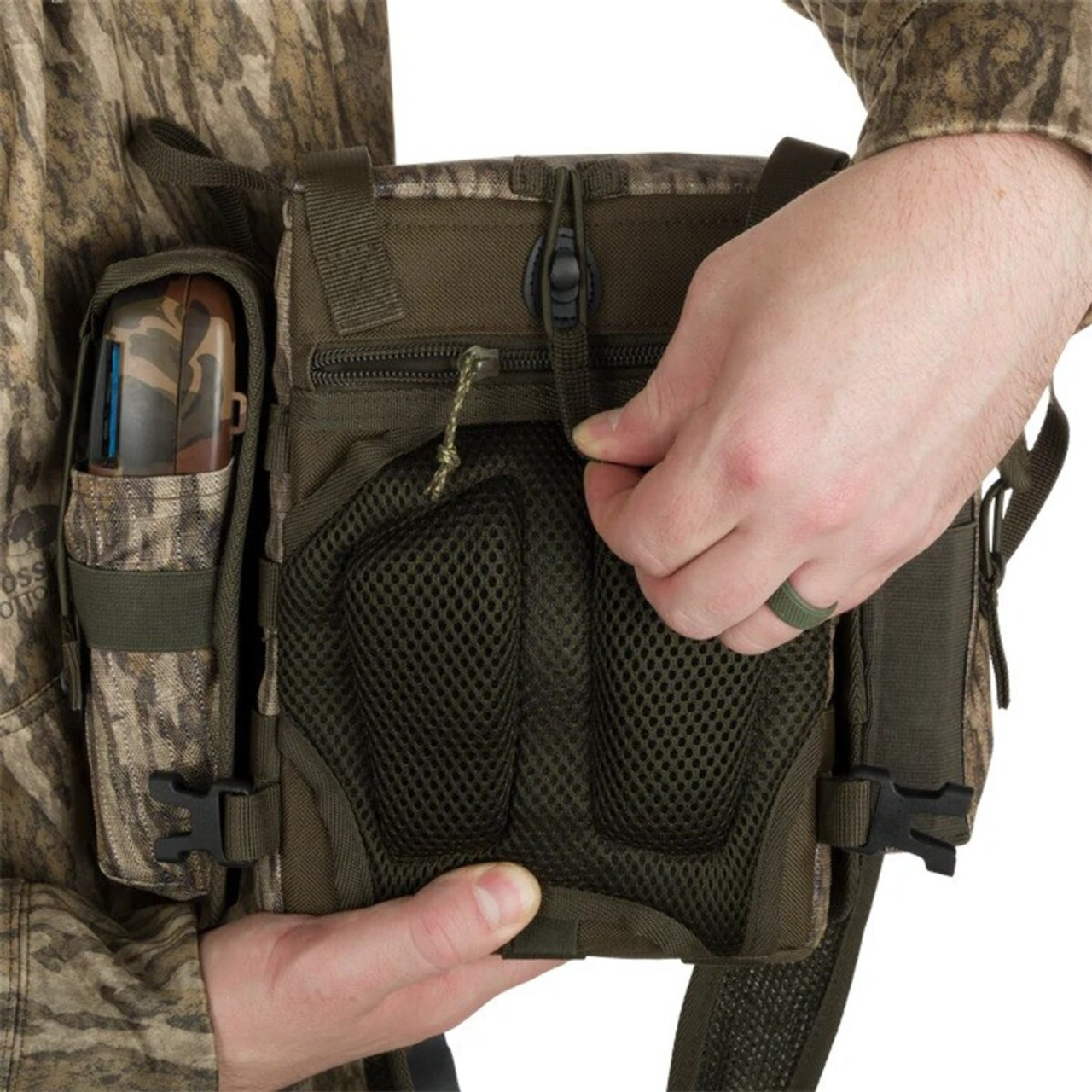 Drake Waterfowl Run-N-Gun Turkey Chest Pack - Mossy Oak Bottomland - OSFM