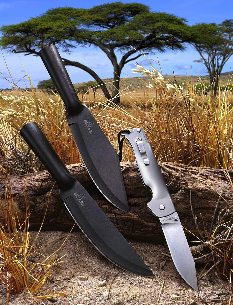 Cold Steel Bushman Knife 7" Blade/Secure-Ex Sheath/SK-5 Carbon Steel Black