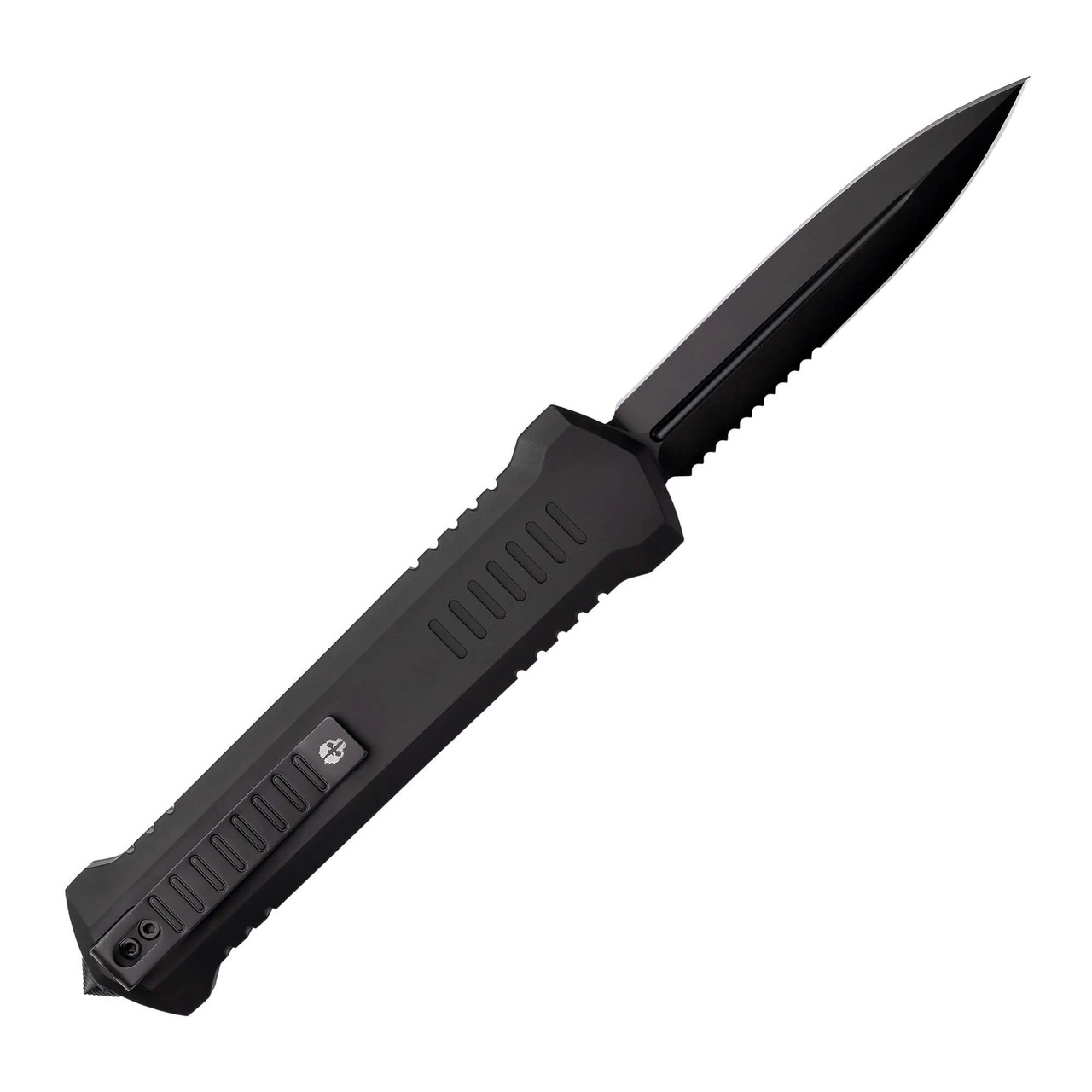 TEKTO A4 Humvee Automatic Knife Double-Edge Dagger Partial Serrated - Black