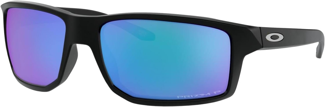 Oakley Men's Gibston Square Sunglasses Matte Black Silver Icon/Polarized