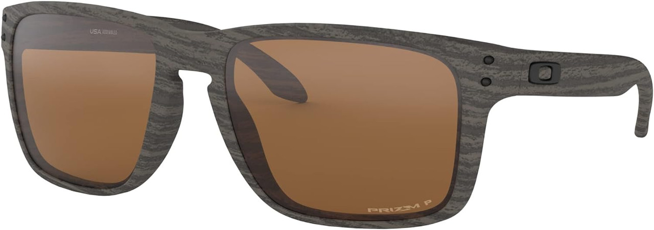 Oakley Mens Holbrook XL Square Sunglasses Woodgrain/Prizm Tungsten Polarize
