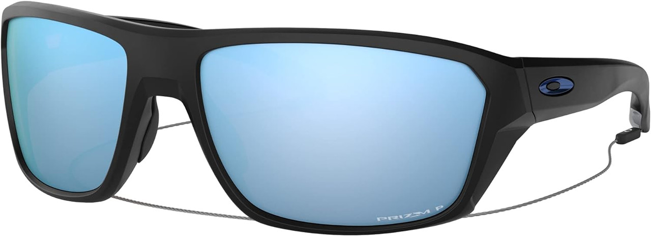 Oakley Men's Split Shot Rectangular Sunglasses Matte Black/Prizm Deep Water