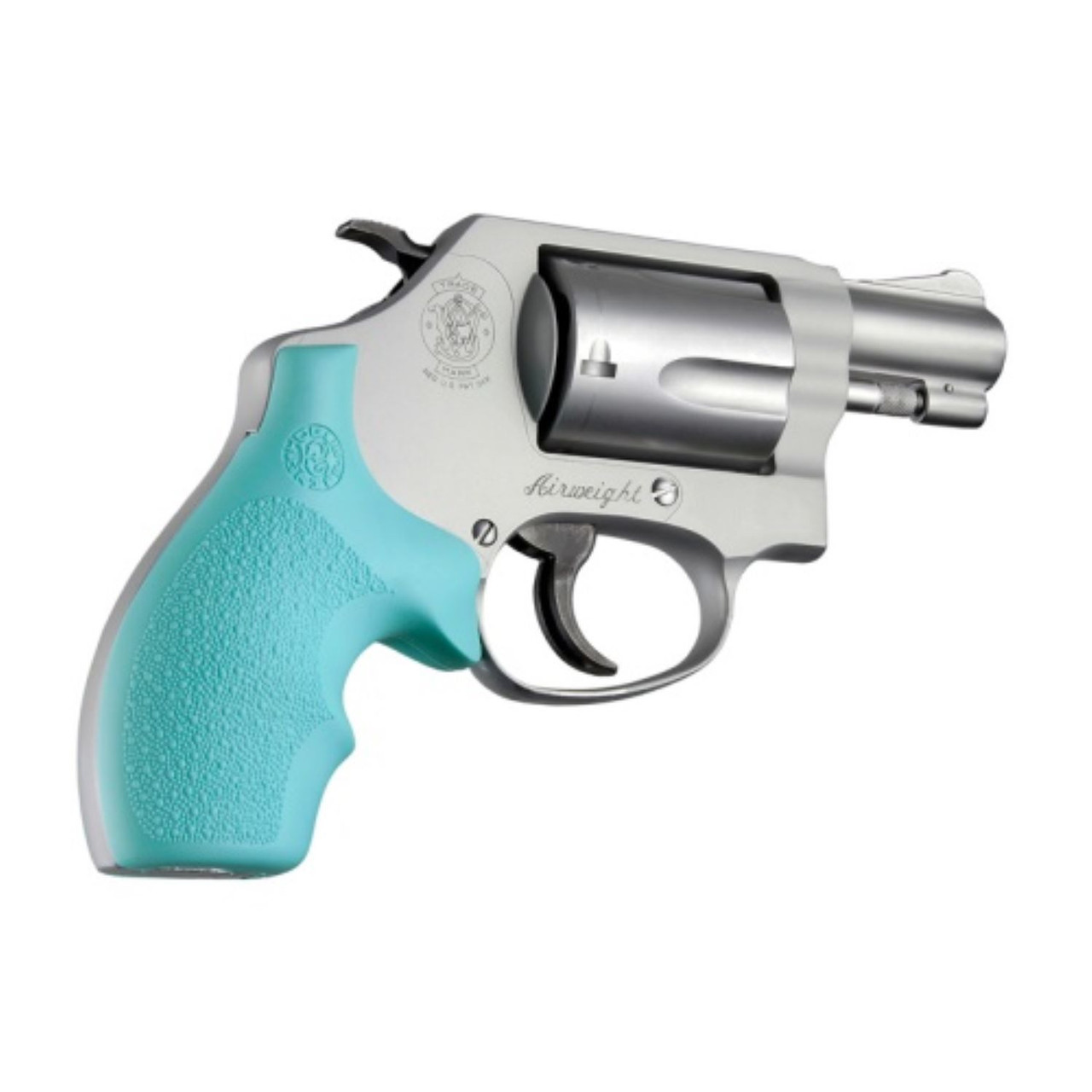 Hogue S&W J Frame Round Butt Bantam Style Revolver Grip Rubber - Aqua