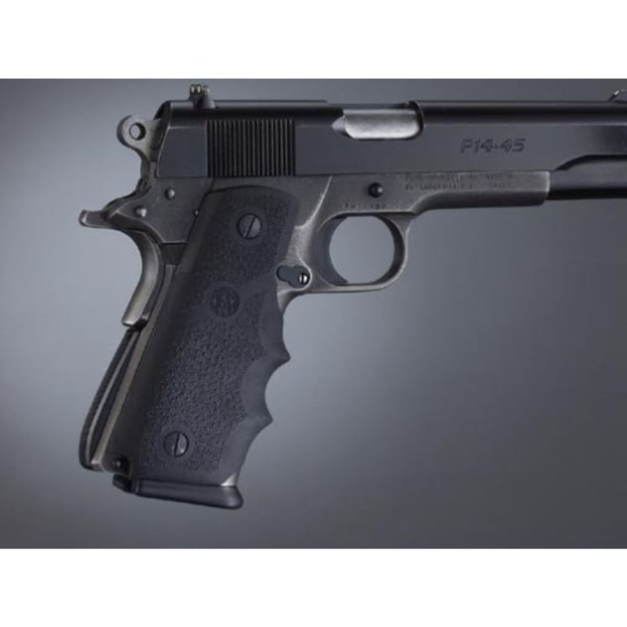 Hogue Para Ordnance P-14 Soft Rubber Grips W/ Finger Grooves Black