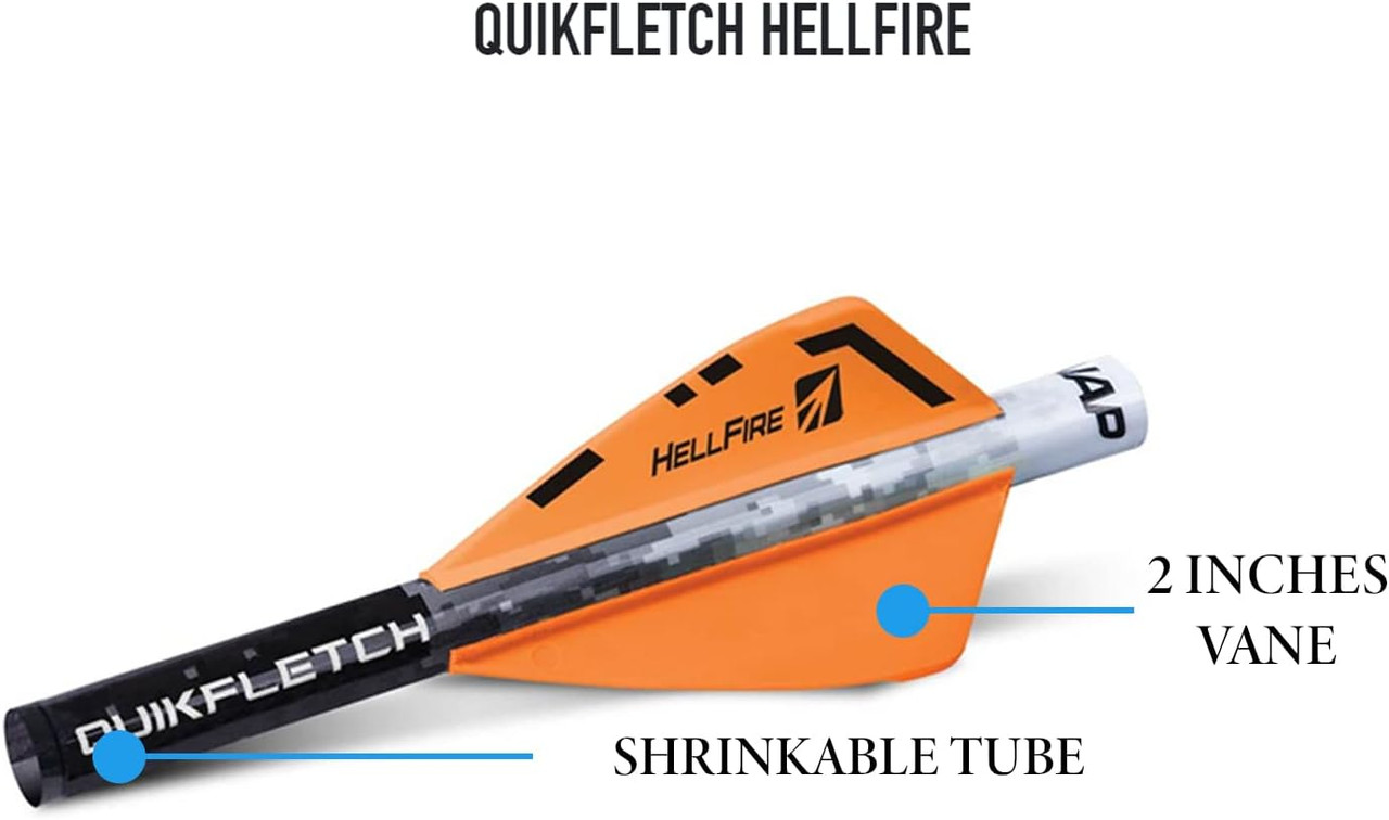 New Archery Products Quickfletch 2" Hellfire Fletching Orange/White New Archery Products Quickfletch 2" Hellfire Fletching Orange/White