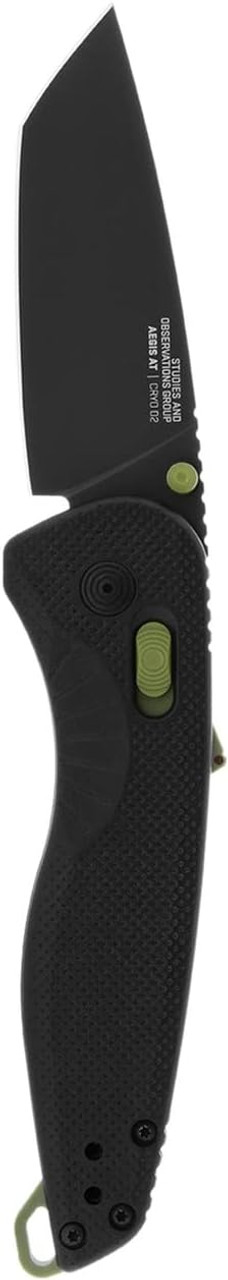 SOG Aegis AT Tanto Folding Knife Ambid. AT-XR Lock - Black/Moss HNDL USED SOG Aegis AT Tanto Folding Knife Ambid. AT-XR Lock - Black/Moss HNDL USED