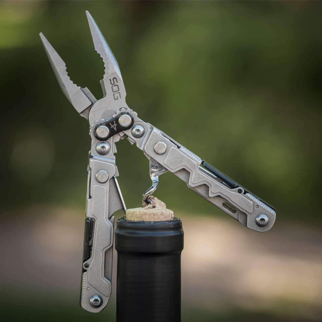 SOG PowerLitre Mini Multi-Tool 19 Lightweight Tools Compact 5" Stone Wash