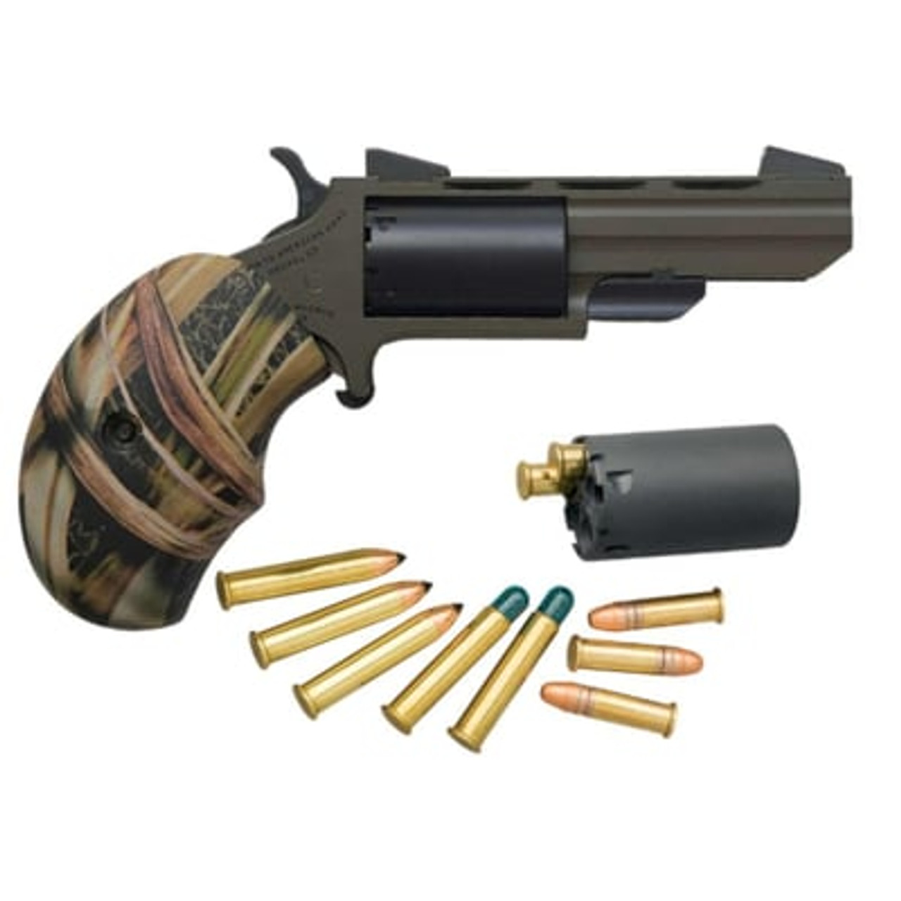 NAA NAA-TGH-C Huntsman Conversion 22LR 22Mag 5rd 2" BBL OD Green Camo Grip